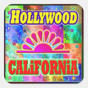 Hollywood Sun & Palms Sticker
