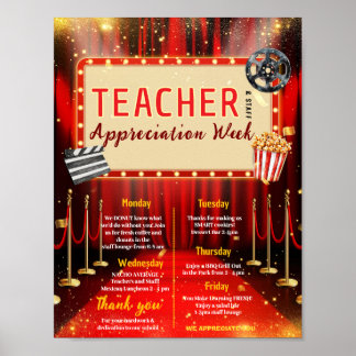 Hollywood Teacher Appreciation Week Itinerary Poster
