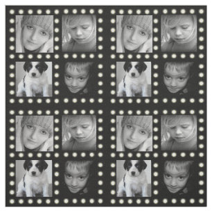 Hollywood Theme Custom Photo Family Collage Fabric