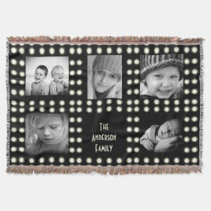 Hollywood Theme Custom Photo Family Keepsake Throw Blanket