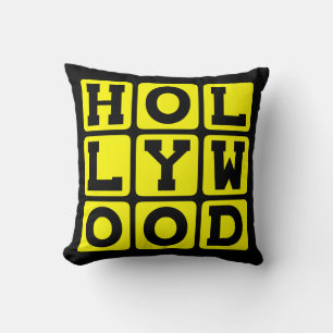 Hollywood, Tinseltown California Throw Pillow