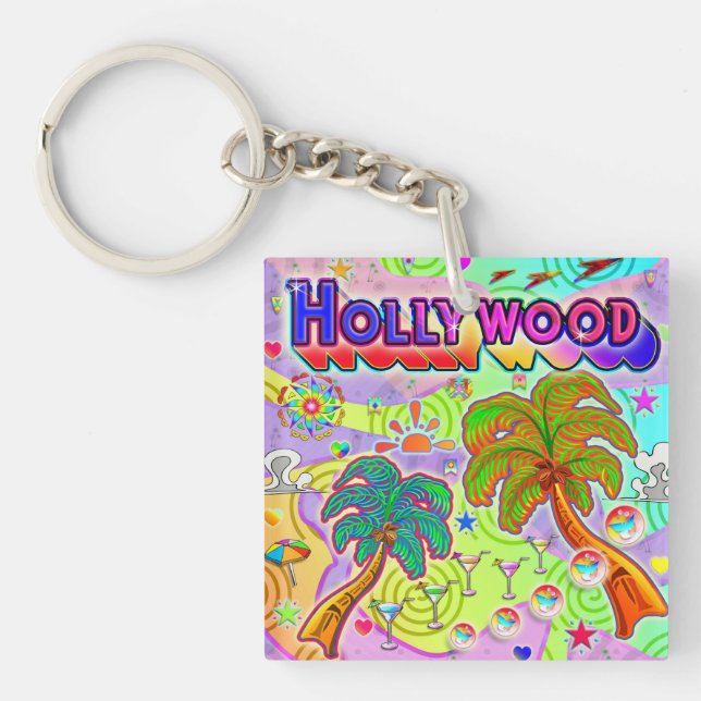 Hollywood Vacation Target Keychain (Front)
