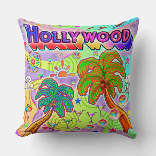 Hollywood Vacation Target Pillow (Front)
