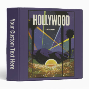 Hollywood Vintage Travel Poster custom binders