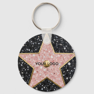 Hollywood Walk of Fame Square Coaster Keychain