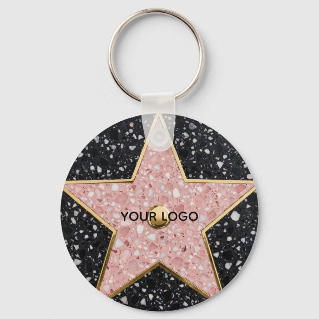 Hollywood Walk of Fame Square Coaster Keychain (Front)