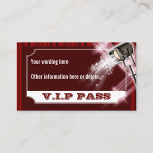 Hollywood wedding reception admission ticket enclosure card