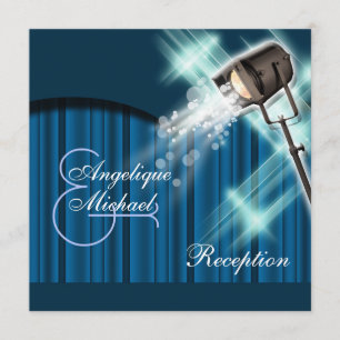 Hollywood wedding reception stage theatre invitation
