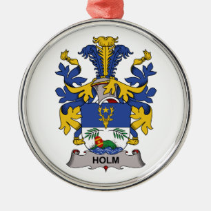 Holm Family Crest Metal Ornament