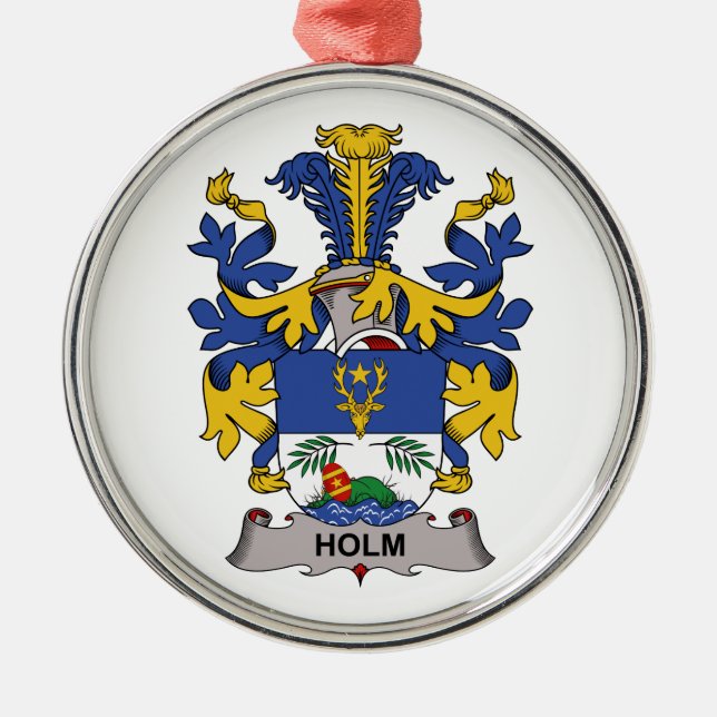 Holm Family Crest Metal Ornament (Front)