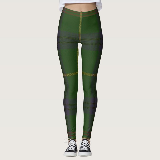 Holmes Tartan Clan Plaid Leggings (Front)