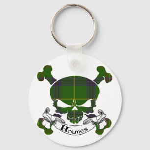 Holmes Tartan Skull Keychain