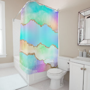 Holo Agate   Faux Iridescent Pastel Ombre Marble