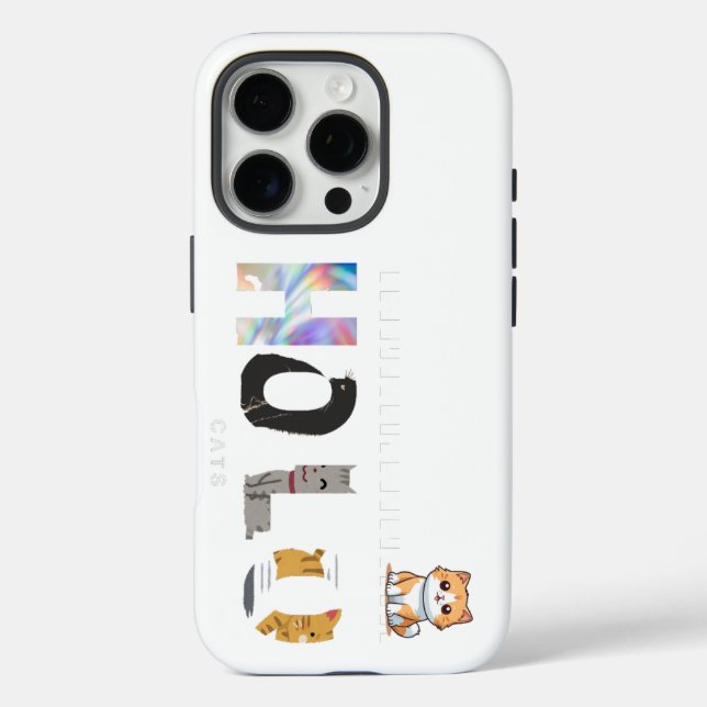Holo, Conception de chat dur | Coque de téléphone (Verso)