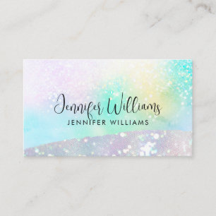 Holo Glitter Pastel Modern Pastel Colour Business Card