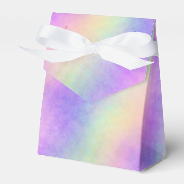 holo rainbow soft ombre :  favor box (Front Side)