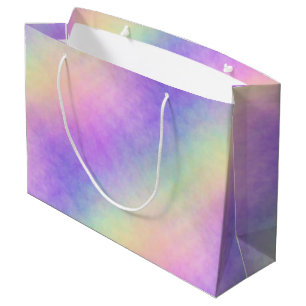 holo rainbow soft ombre :  large gift bag