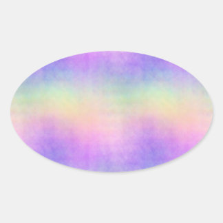 holo rainbow soft ombre :  oval sticker