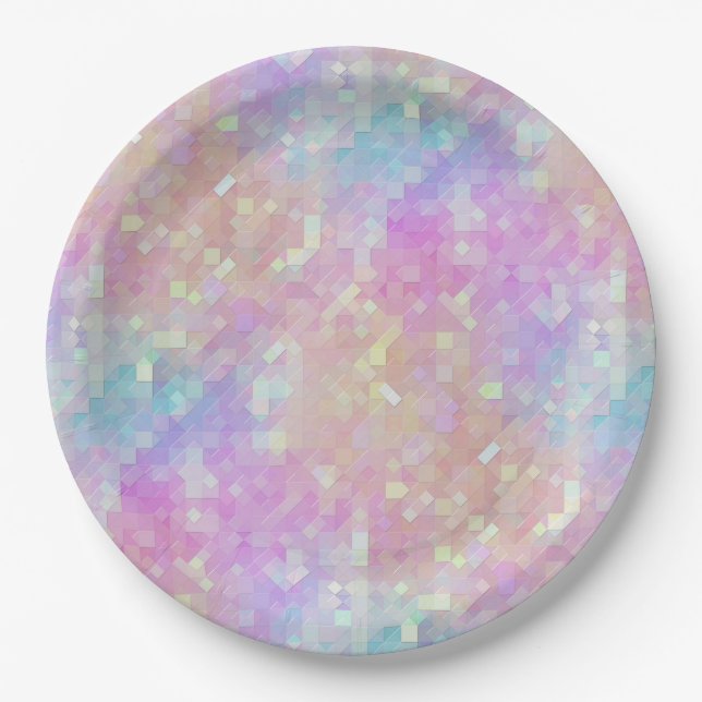 holo sparkle mosaic : paper plate (Front)