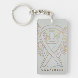 Holocaust Remembrance Awareness Ribbon Keychain