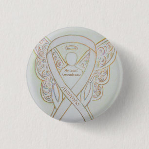 Holocaust Remembrance Awareness White Ribbon Pin