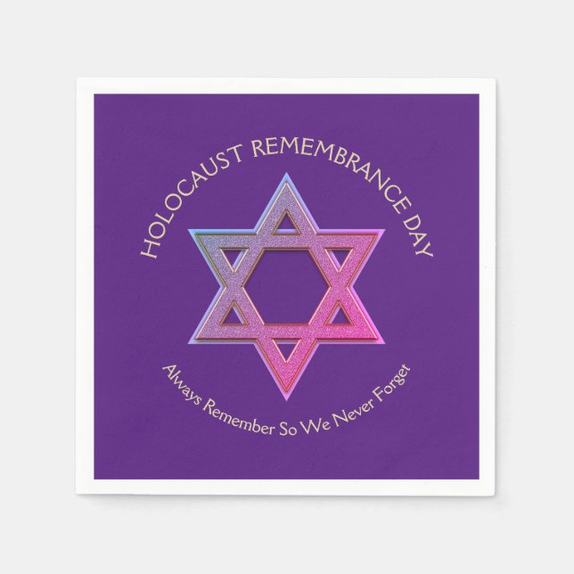 Holocaust Remembrance Day YOM HASHOAH Napkin (Front)