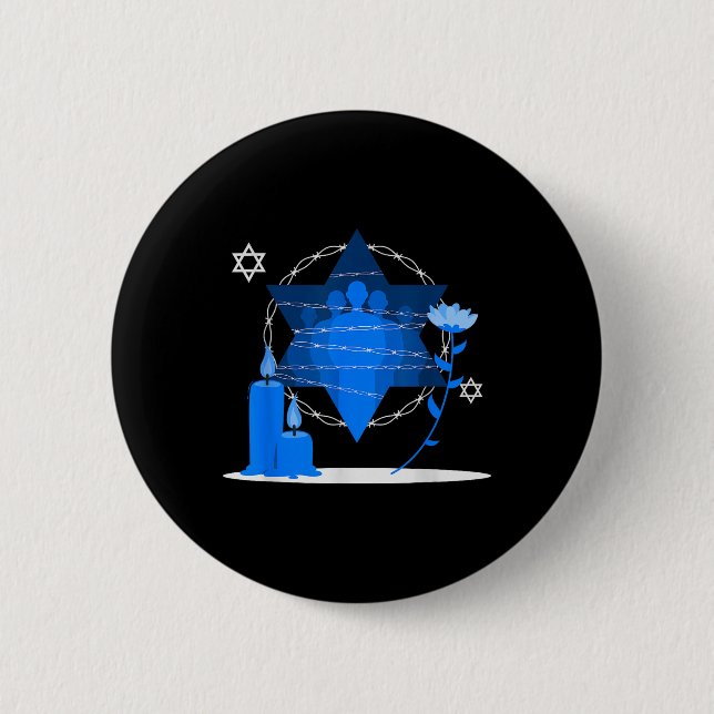 Holocaust Remembrance Memorial Day - Yom Hashoah  2 Inch Round Button (Front)