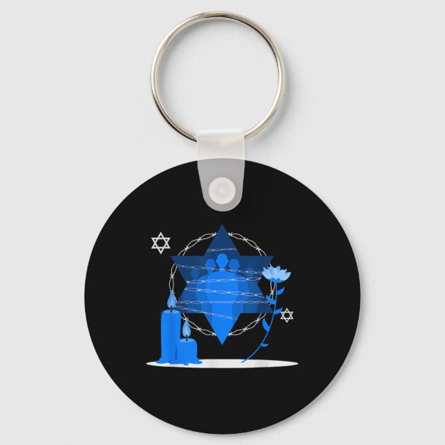 Holocaust Remembrance Memorial Day - Yom Hashoah  Keychain (Front)