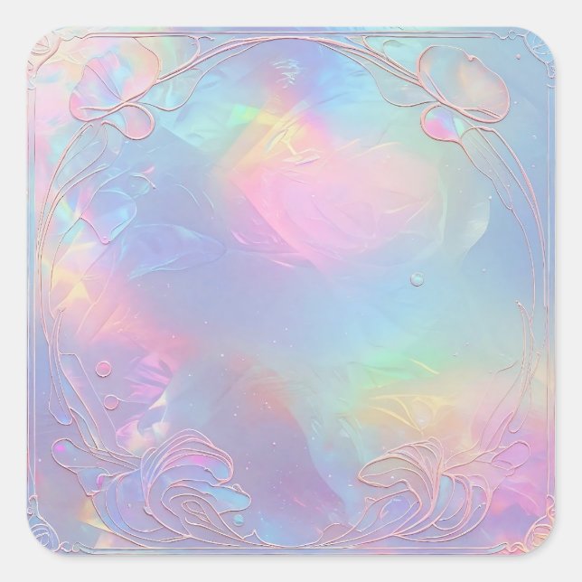 hologhraphic background square sticker (Front)