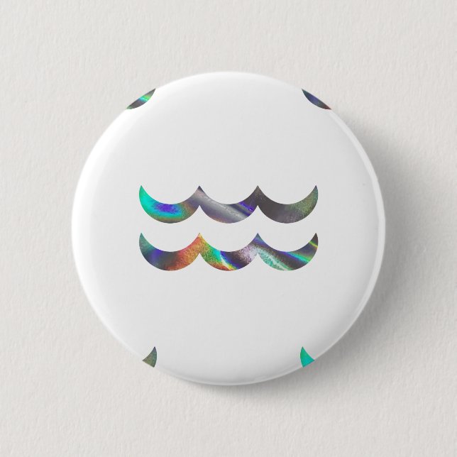 hologram Aquarius 2 Inch Round Button (Front)