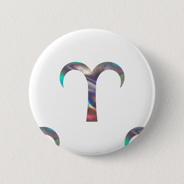hologram Aries 2 Inch Round Button (Front)
