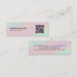 Hologram Background QR Code Mini Business Card