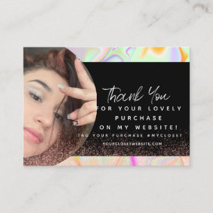 Hologram Boutique Beauty Business Thank You Card