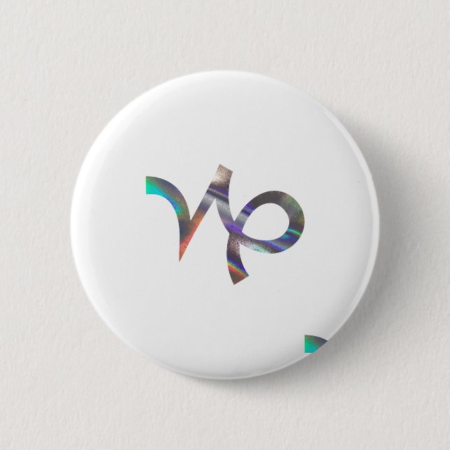 hologram Capricorn 2 Inch Round Button (Front)