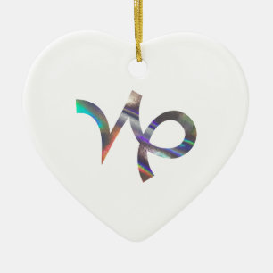 hologram Capricorn Ceramic Ornament