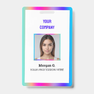 Hologram Custom Photo Name Badge