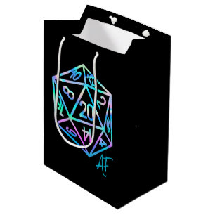 Hologram D20 Crit AF   PnP Tabletop Gamer Dice Medium Gift Bag