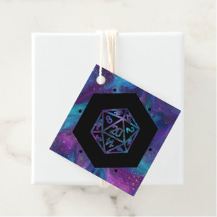 Hologram D20 Crit PnP Tabletop Gamer Dice Favour Tags