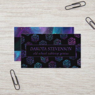 Hologram D20 Pattern   PnP Tabletop Gamer Dice Business Card