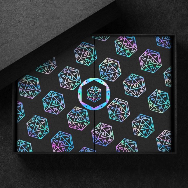 Hologram D20 Pattern | PnP Tabletop Gamer Dice Tissue Paper (Creator Uploaded)
