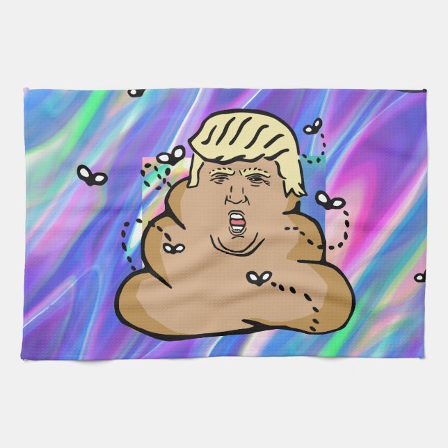 hologram dump trump kitchen towel (Horizontal)