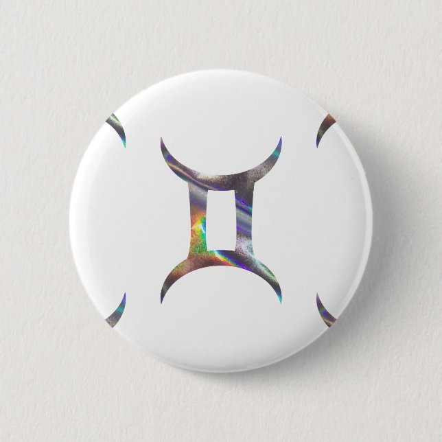 hologram Gemini 2 Inch Round Button (Front)