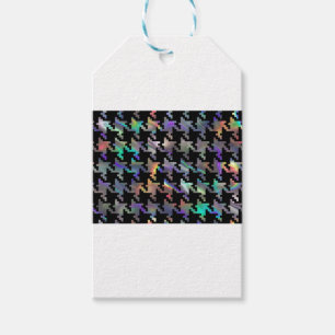 hologram houndstooth gift tags