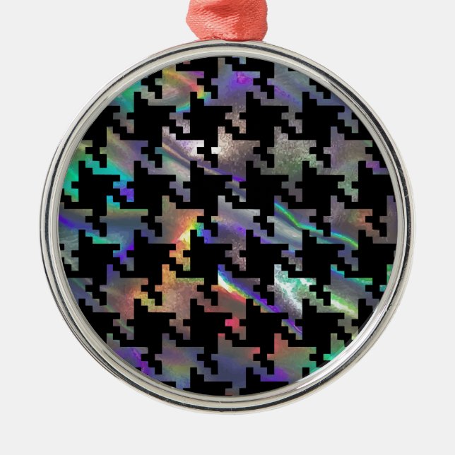 hologram houndstooth metal ornament (Front)