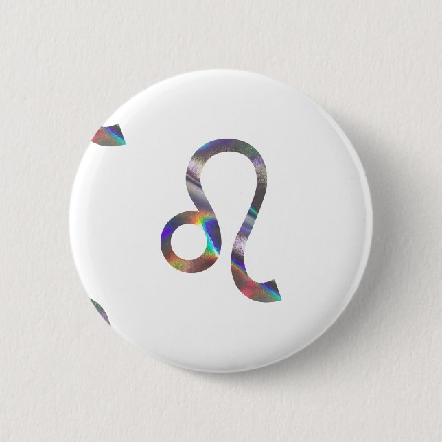 hologram Leo 2 Inch Round Button (Front)