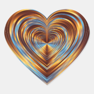 Hologram look heart stickers