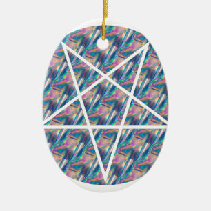 hologram pentagram ceramic ornament