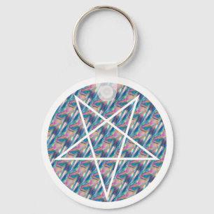 hologram pentagram keychain