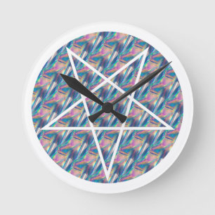 hologram pentagram round clock