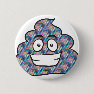 hologram poop emoji 2 inch round button